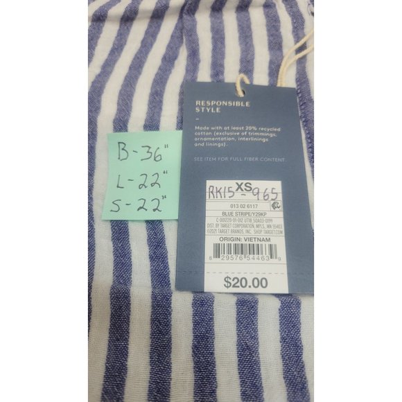 Women's Striped Long Sleeve Half Placket Blouse - Universal Thread, Blue XS - Picture 7 of 8